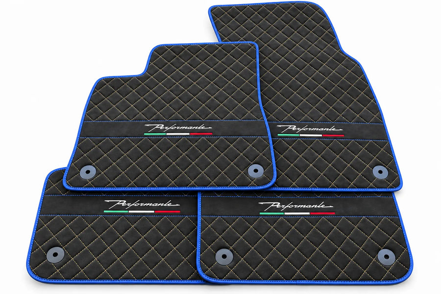 Alfombrillas de coche para Lamborghini Urus Performante con trim de Alcántara en azul