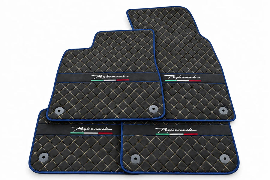Alfombrillas de coche para Lamborghini Urus Performante con trim de Alcántara en azul oscuro