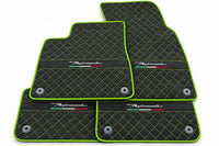 Alfombrillas de coche para Lamborghini Urus Performante con trim de Alcántara en verde
