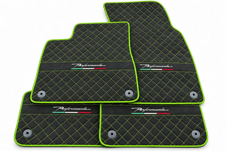 Alfombrillas de coche para Lamborghini Urus Performante con trim de Alcántara en verde