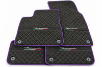 Alfombrillas de coche para Lamborghini Urus Performante con trim de Alcántara en púrpura