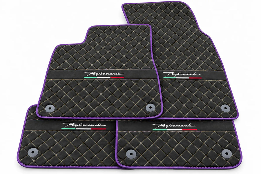 Alfombrillas de coche para Lamborghini Urus Performante con trim de Alcántara en púrpura