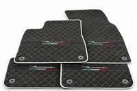 Alfombrillas de coche para Lamborghini Urus Performante con trim de Alcántara en blanco