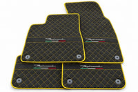 Alfombrillas de coche para Lamborghini Urus Performante con trim de Alcántara en amarillo