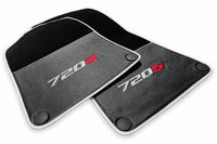 Floor Mats For McLaren 720S Black Tailored Carpets With Carbon White trim