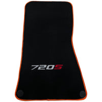 Floor Mats For McLaren 720S Black Tailored With Orange Trim - AutoWin