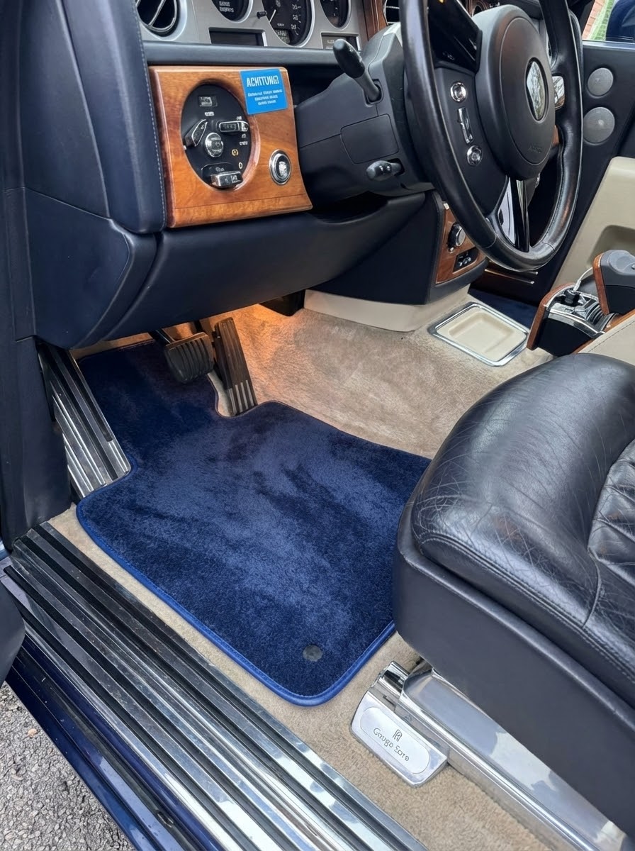 Interior look of floor mats for Floor Mats For Rolls Royce Phantom 2003–2016 Dark Blue