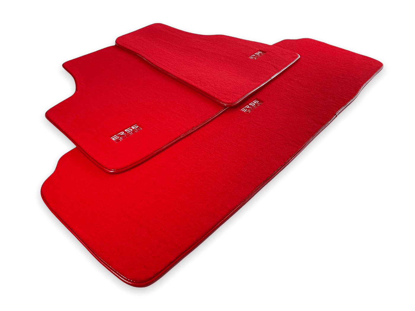 Floor Mats For Tesla Model X (5 Seats) Red Tailored Carpets ER56 Design - AutoWin