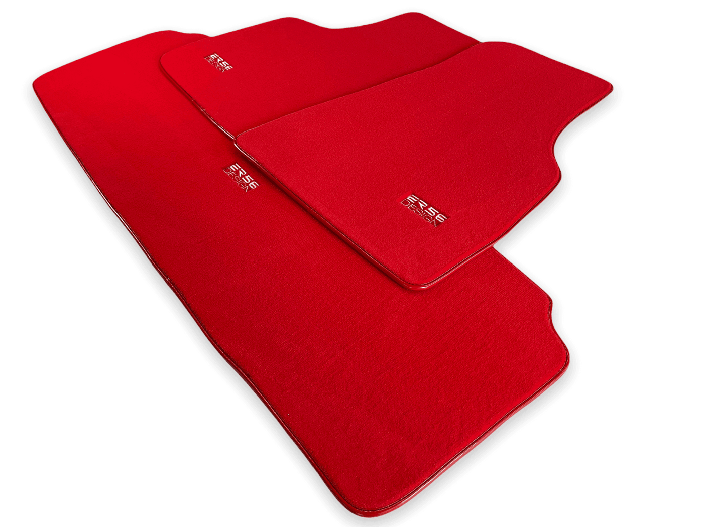 Floor Mats For Tesla Model X (5 Seats) Red Tailored Carpets ER56 Design - AutoWin