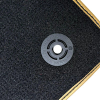 Golden Leather Floor Mats for Lamborghini Aventador with Bitcoin Sewing - AutoWin