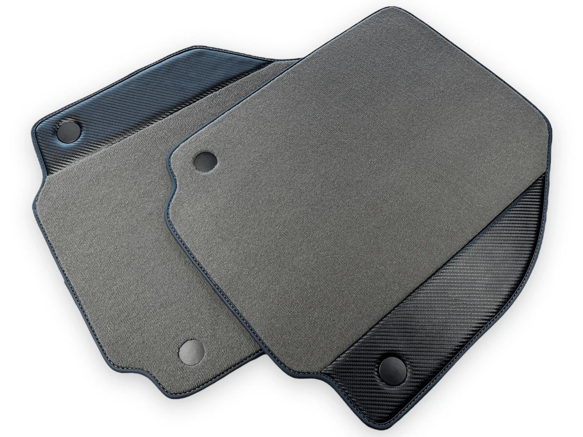 Gray Floor Mats For Ferrari 488 Spider 2015-2022 Carbon Leather