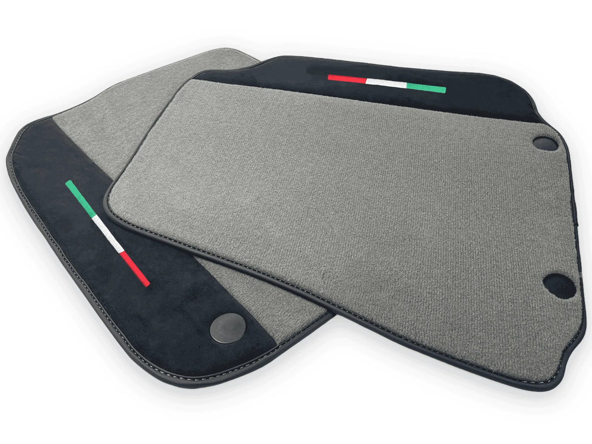 Gray Floor Mats For Ferrari 812 GTS (2019-2023) With Alcantara Leather