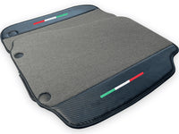 Gray Floor Mats For Ferrari F12 Berlinetta (2012-2022) With Carbon Fiber Leather - AutoWin