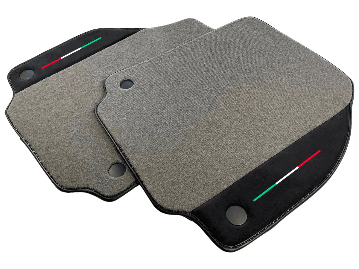 Gray Floor Mats For Ferrari F8 Tributo 2019-2022 With Alcantara Leather - AutoWin