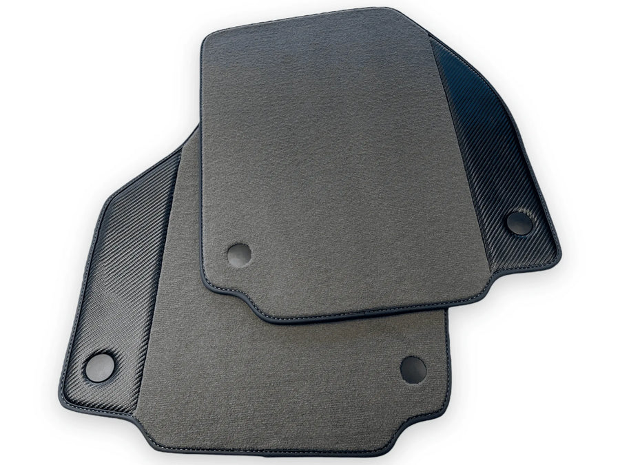 tappetini auto Grigi per Ferrari F8 Tributo 2019-2022 con Pelle Carbon - AutoWin