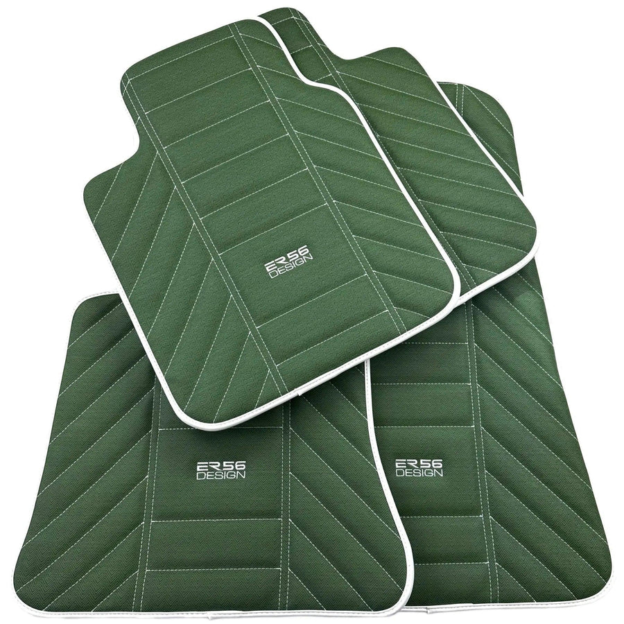 Green Leather Floor Mats For Rolls Royce Black Badge Ghost Series I (2010–2020) - AutoWin