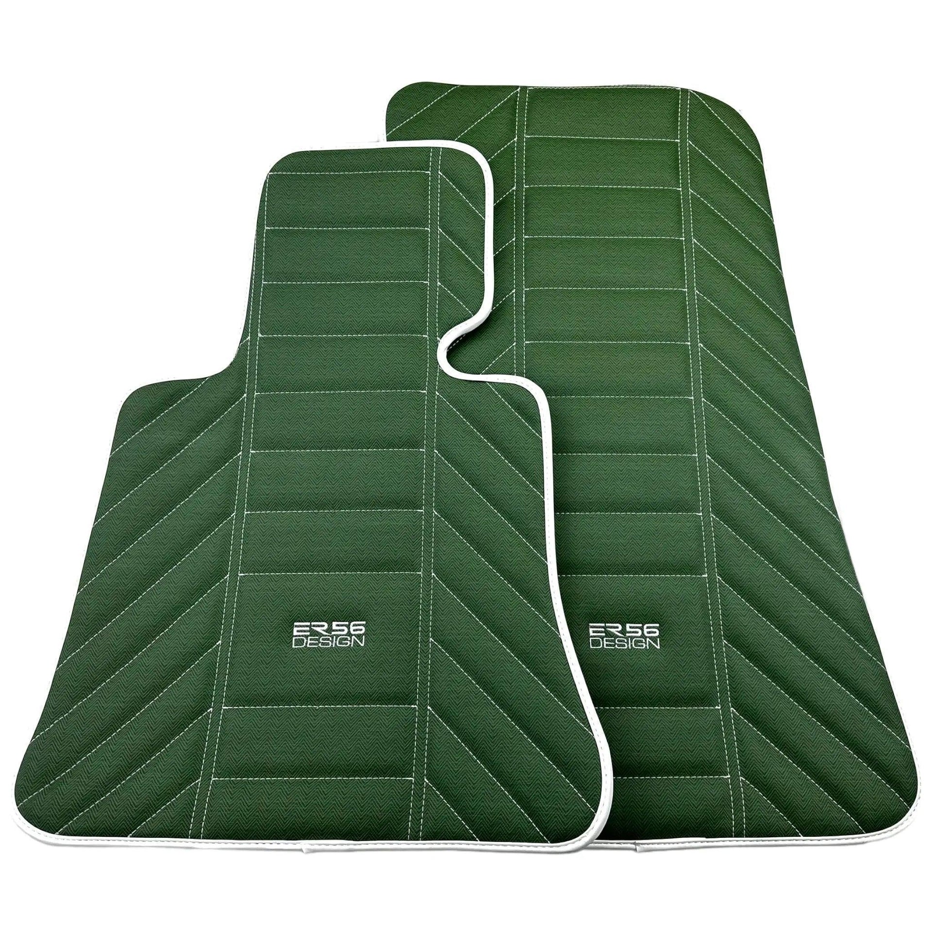 Green Leather Floor Mats For Rolls Royce Black Badge Ghost Series I (2010–2020) - AutoWin