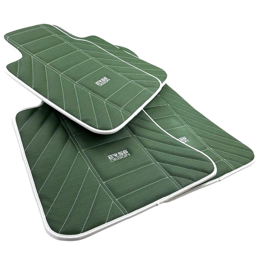Green Leather Floor Mats For Rolls Royce Shadow 1965-1977 - AutoWin