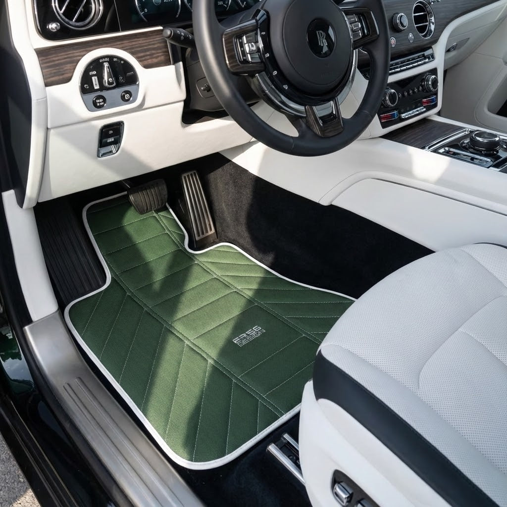 Green Leather Floor Mats For Rolls-Royce Spectre (2023-2024) ER56 Design
