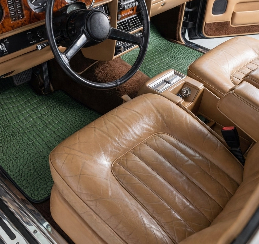 Green Leather Floor Mats for Rolls-Royce Wraith (2013–2023)