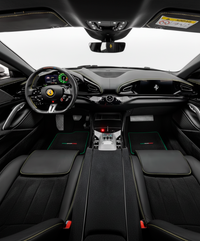 Tappetini per auto neri per Ferrari Purosangue con rifiniture verdi | Edizione italiana