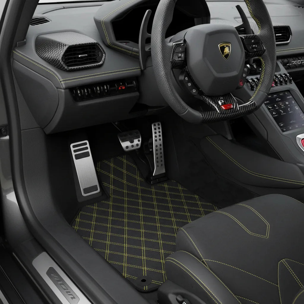 Interior look of floor mats for Lamborghini Huracan Tecnica (2022-2024)