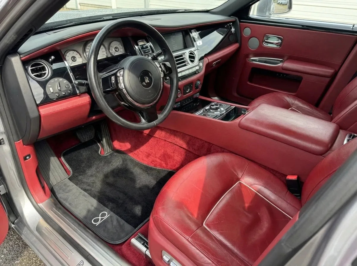Interior look of floor mats for Rolls Royce Black Badge Ghost Fluorescent Logo