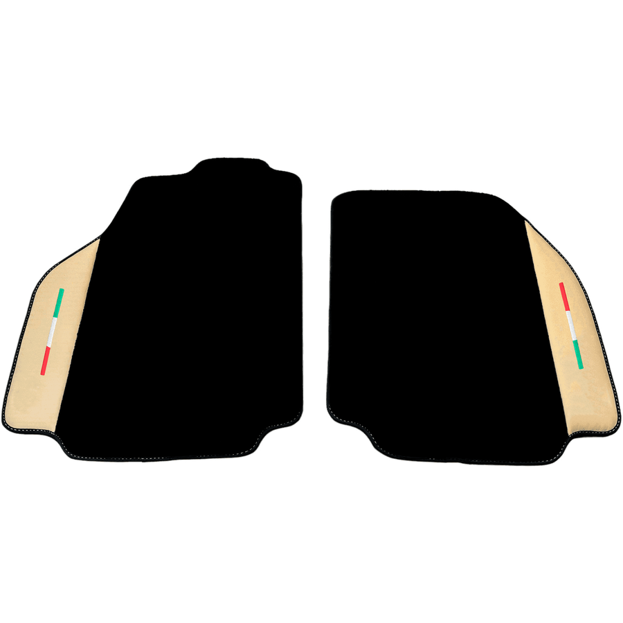 Black Floor Mats for Ferrari 458 Speciale (2012-2015) with Crema Nappa Leather | Italian Edition