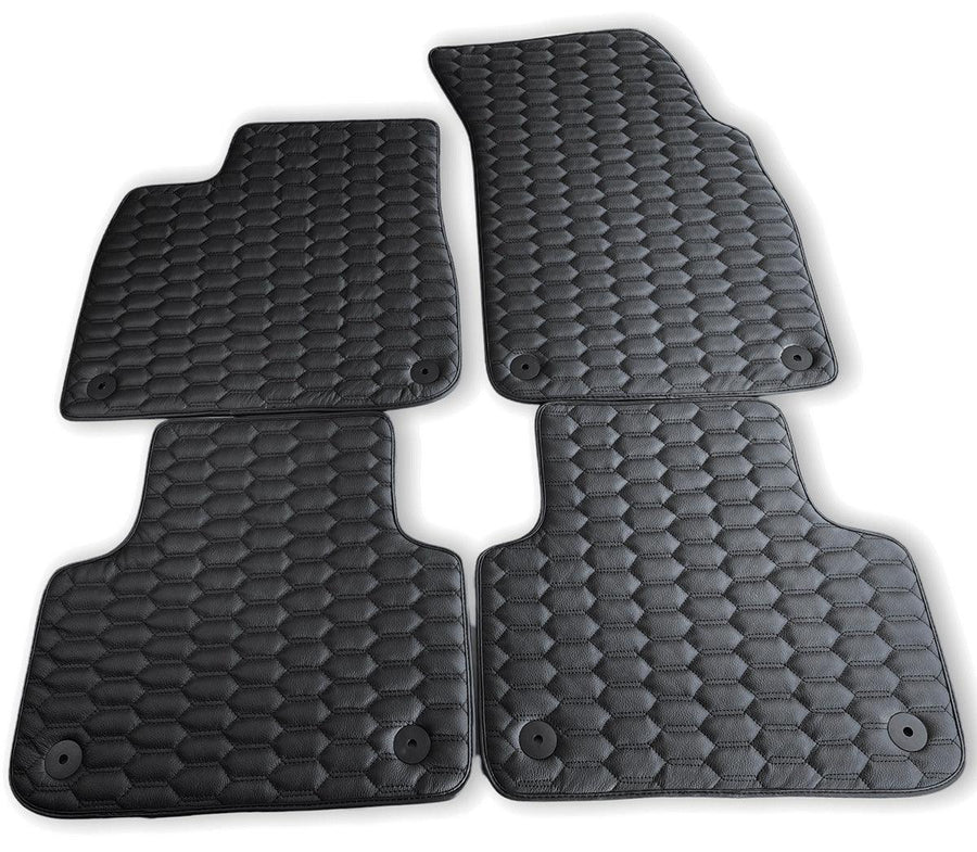 Customizable Black Leather Floor Mats for Audi RS Q8 (2019-2024) - AutoWin