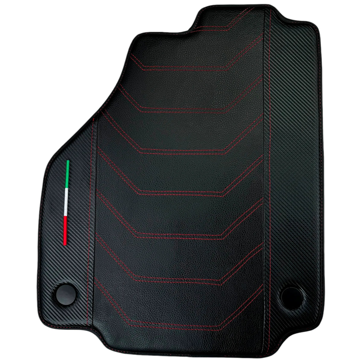 Leather Floor Mats For Ferrari 488 GTB (2016-2022) With Carbon Fiber | Italian Edition