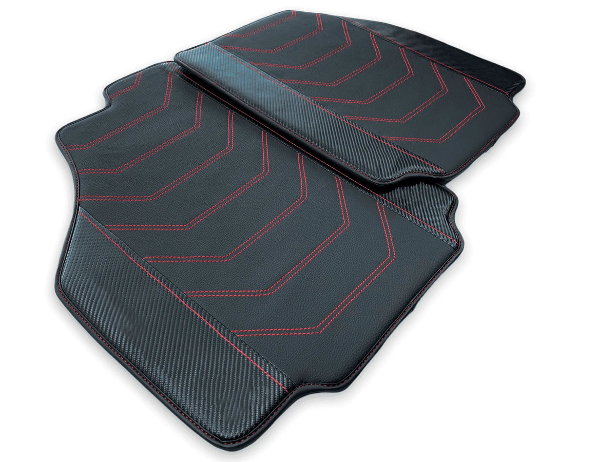 Leather Floor Mats for Ferrari 488 Pista Spider (2019-2021) with Carbon Fiber