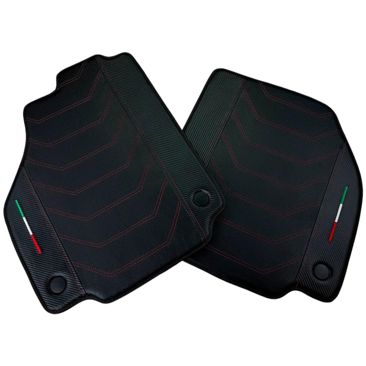 Leather Floor Mats For Ferrari 488 Spider (2016-2022) With Carbon Fiber | Italian Edition