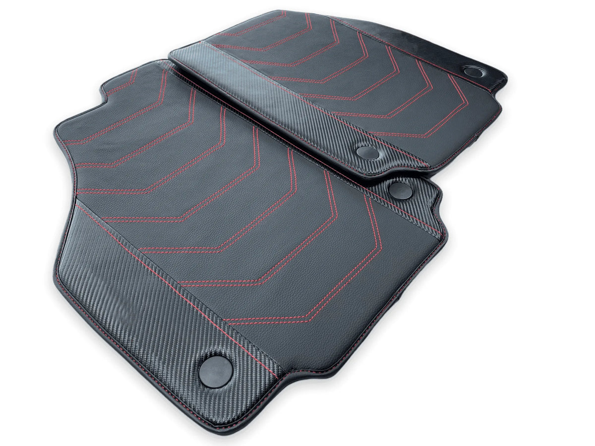 Leather Floor Mats for Ferrari 488 Spider (2016-2022) with Carbon Fiber