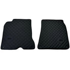 Leather Floor Mats for Ferrari California T (2015-2018) Black Sewing ER56 Design - AutoWin
