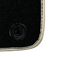 Leather Floor Mats for Ferrari California T (2015-2018) Black Sewing ER56 Design | Beige Trim - AutoWin