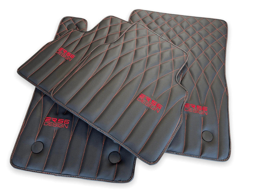 Leather Floor Mats For Mercedes-Benz G Class W461 (1979-2008) ER56 Design - AutoWin