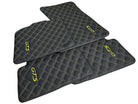 Leather Floor Mats for Porsche Cayenne GTS (2010-2018) Yellow Sewing - AutoWin