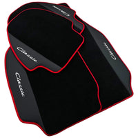 Leather Floor Mats for Porsche Classic 911 (1963-1989) with Red Trim - AutoWin