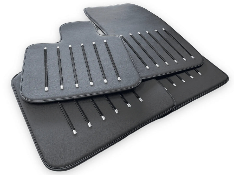Leather Floor Mats For Rolls Royce Black Badge Phantom VIII (2017-2024) Black - AutoWin