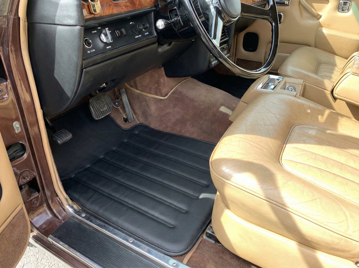 Leather Floor Mats For Rolls Royce Shadow 1965-1977 Black