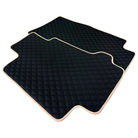 Black Stitched Leather Floor Mats for Maserati GranTurismo (2007-2019) | Beige Trim