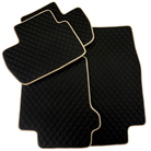 Black Stitched Leather Floor Mats for Maserati GranTurismo (2007-2019) | Beige Trim