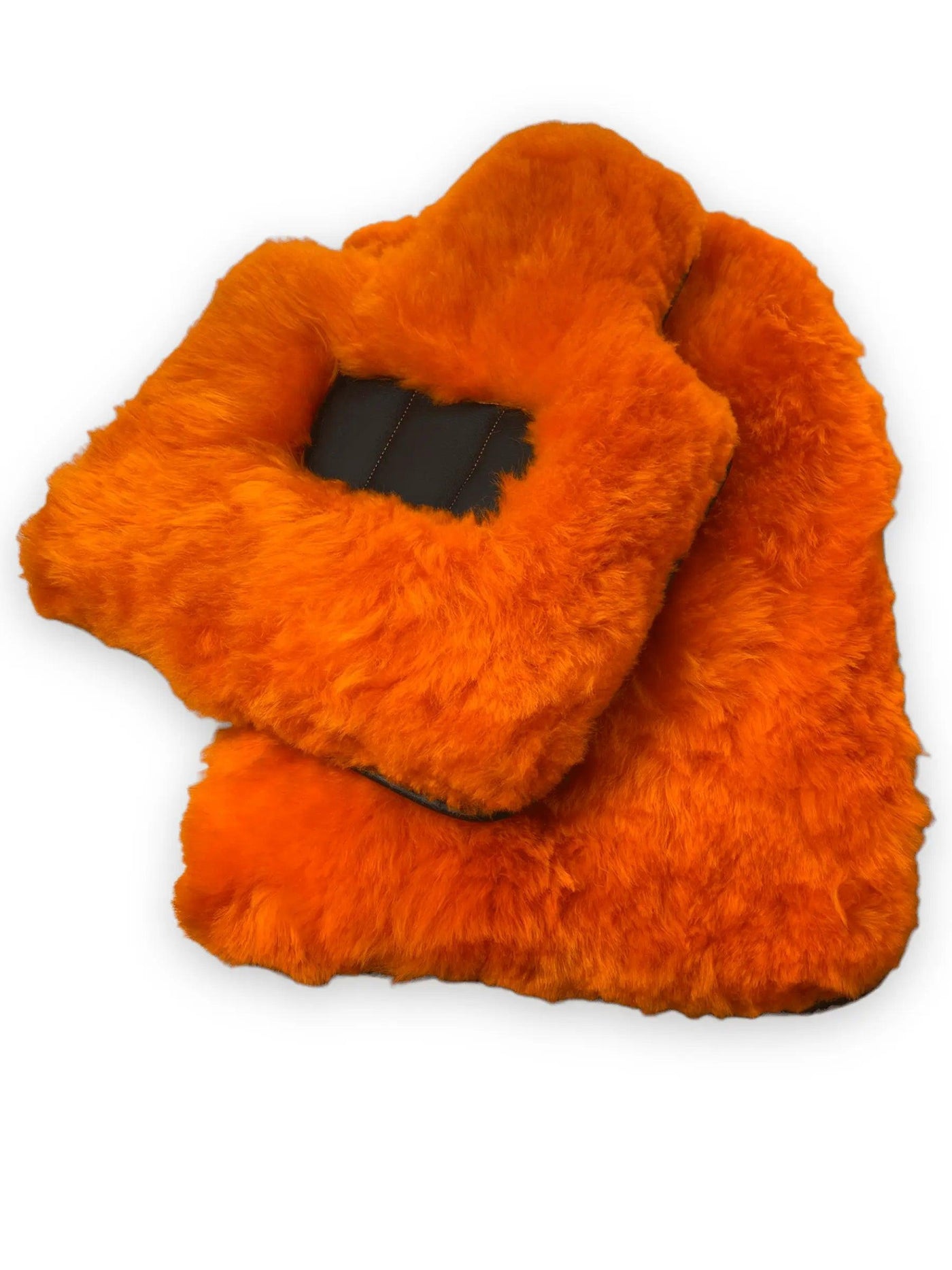 Orange Sheepskin Floor Mats For Bentley Bentayga Er56 Design Brand - AutoWin