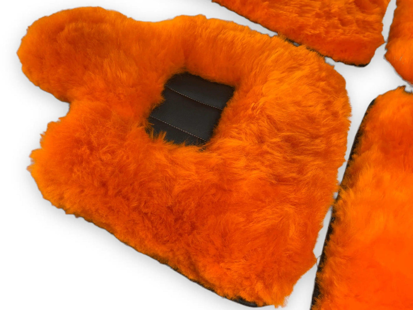 Orange Sheepskin Floor Mats For Bentley Flying Spur (2005-2013) Er56 Design Brand - AutoWin