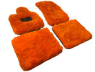 Orange Sheepskin Floor Mats For Bentley Flying Spur (2005-2013) Er56 Design Brand - AutoWin