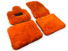 Orange Sheepskin Floor Mats For Bentley Flying Spur (2005-2013) Er56 Design Brand - AutoWin