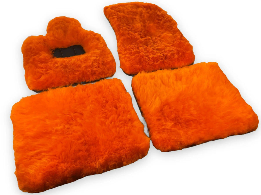 Orange Sheepskin Floor Mats For Bentley Flying Spur (2005-2013) Er56 Design Brand - AutoWin
