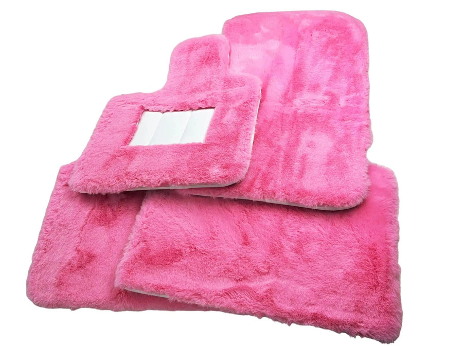 Pink Sheepskin Floor Mats For Bentley Flying Spur (2005-2013) Er56 Design Brand - AutoWin