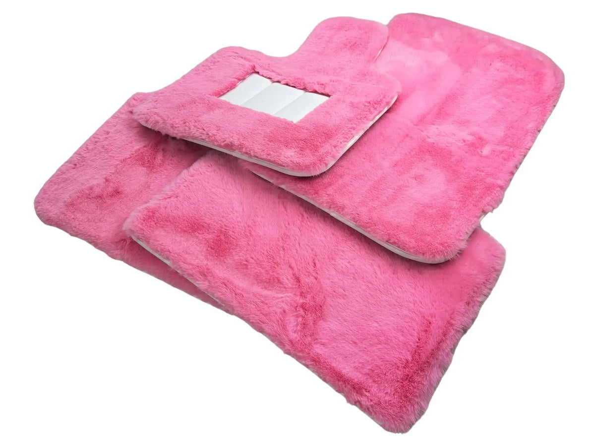 Pink Sheepskin Floor Mats For Rolls Royce Phantom VIII (2017-2024) ER56 Design Brand