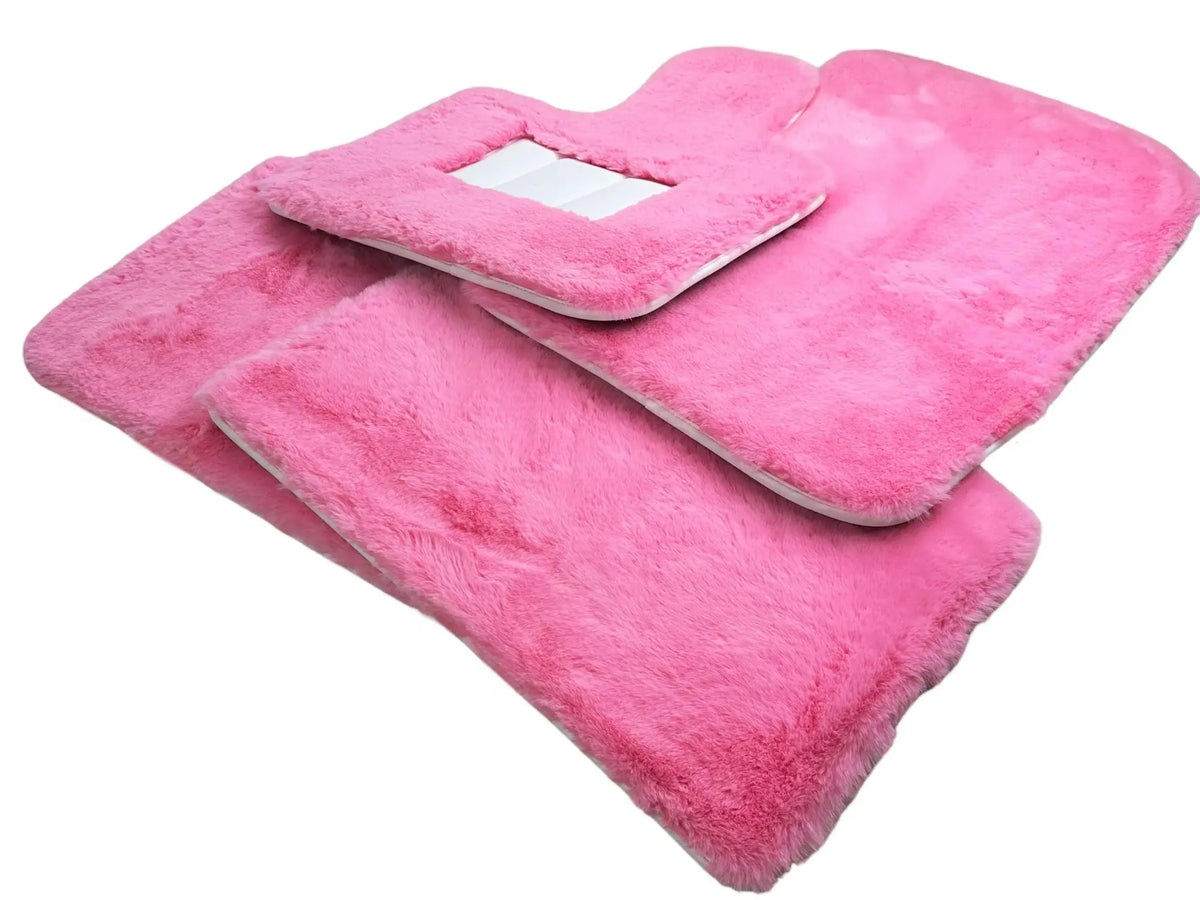 Pink Sheepskin Floor Mats For Rolls Royce Phantom VIII (2017-2024) ER56 Design Brand
